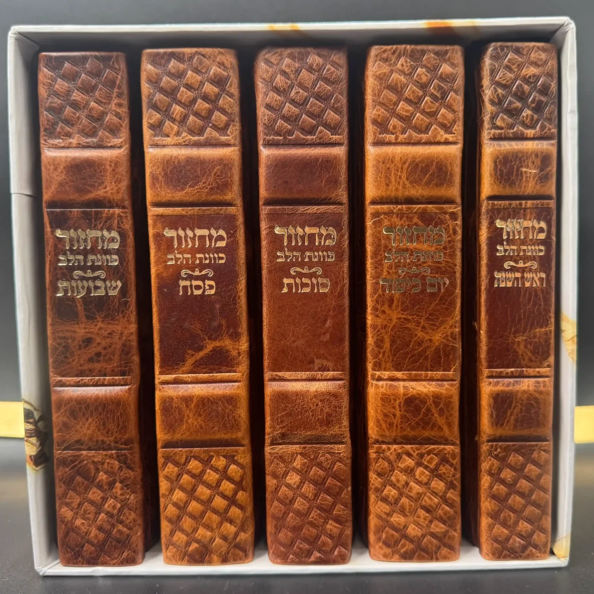 סט מחזורים מעור "כוונת הלב" מפואר