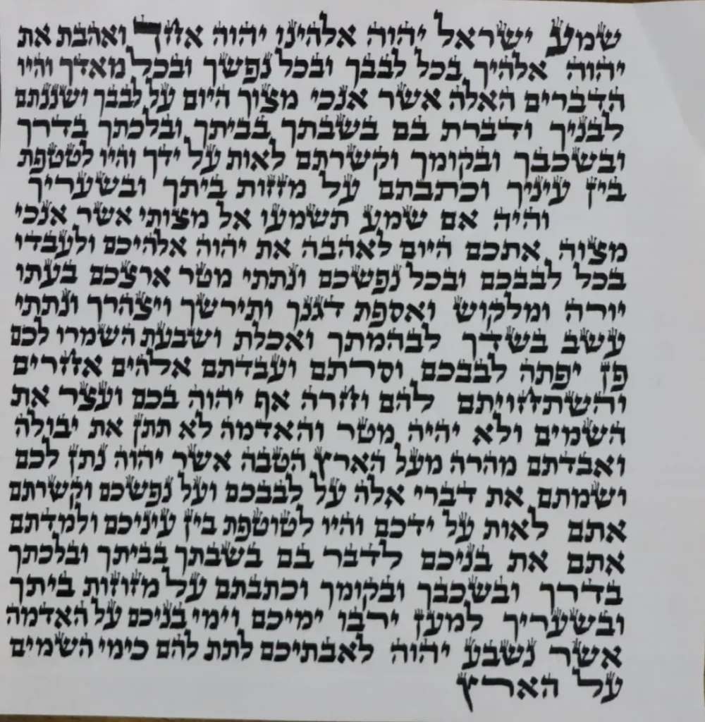 קלף מזוזה מהודר בגודל 20 ס"מ עם כתיבה הלכתית מדויקת