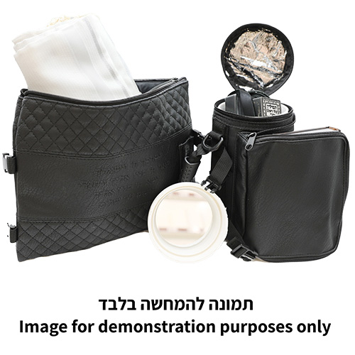 תיק טלית ותפילין דמוי עור שחור – תמונה 3