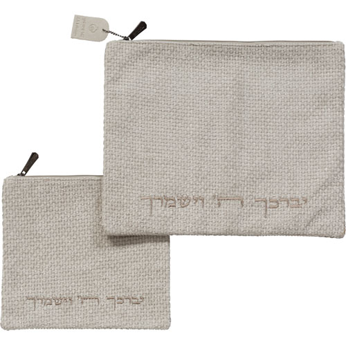 תיק טלית תפילין פשתן אפור