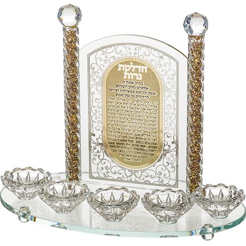 מעמד זכוכית להדלקת נרות שבת