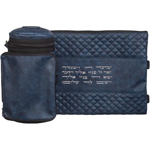 סט נרתיק לטלית ותפילין כחול